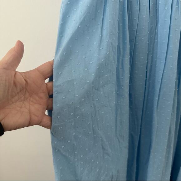 Lake Blue Sleeveless Swiss Dot Square Neck Sundress Size Small - Picture 5 of 8